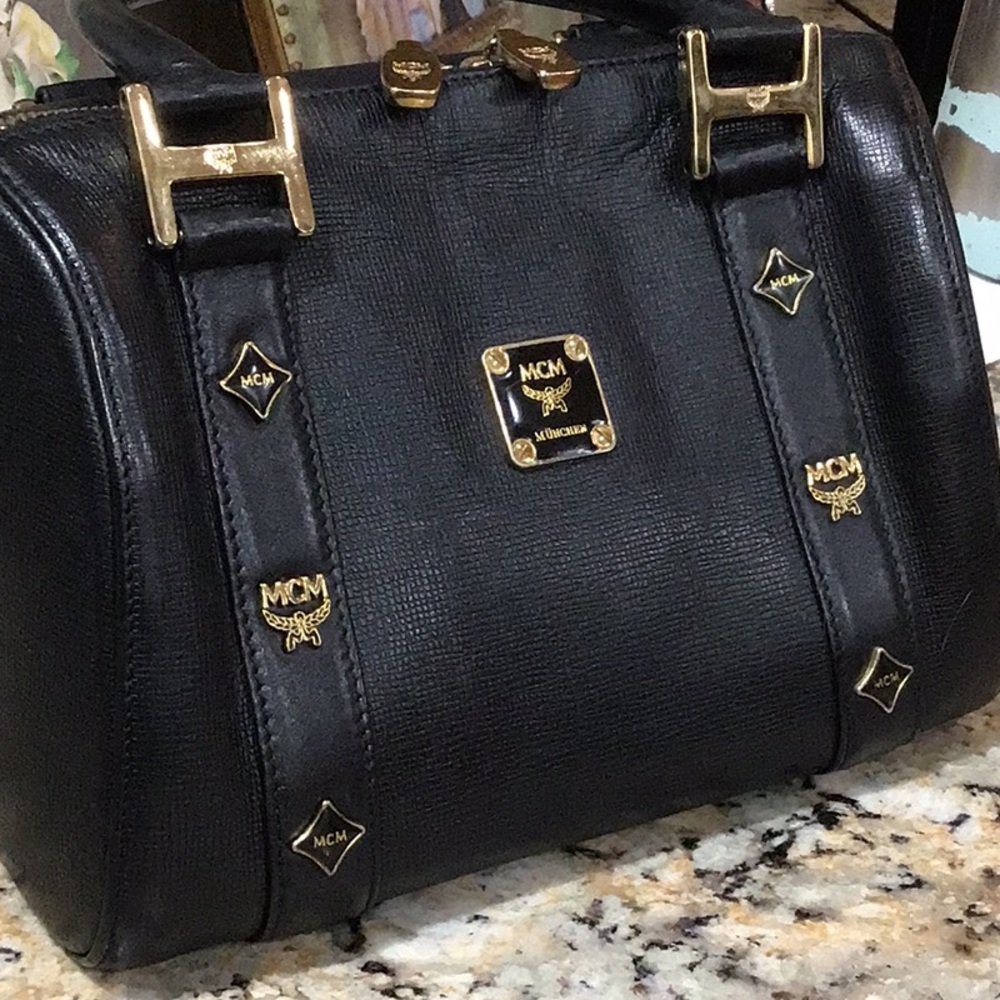 MCM Boston Black Leather Handbag - Picture 5 of 13